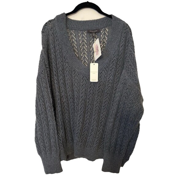 Grade & Gather Sweaters - Grade  & Gather Loose Knit Denim Blue oversized Long Sleeve Sweater Size M/L NWT